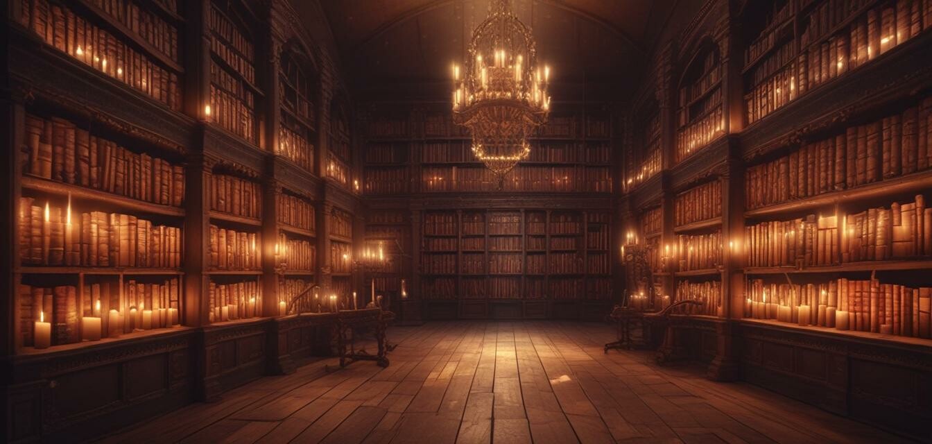 Ancient library setting