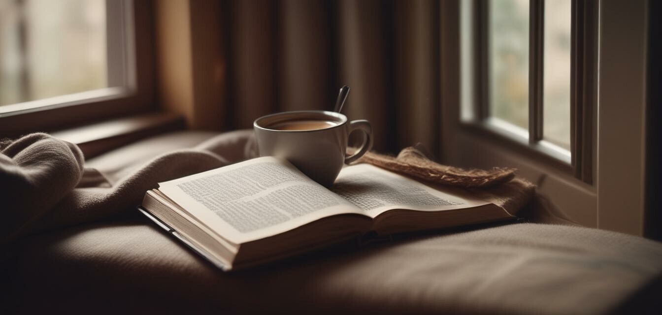 A reading nook with a nonfiction book.